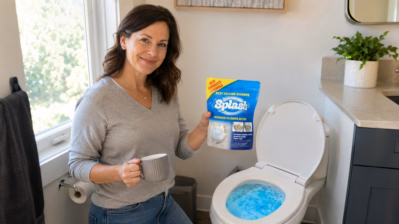 Splash Foam active cleaning bubbles dissolving tough grease and grime instantly on a kitchen stovetop.