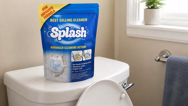 A stressed homeowner overwhelmed by tough grime, highlighting the need for an effective household cleaning solution.